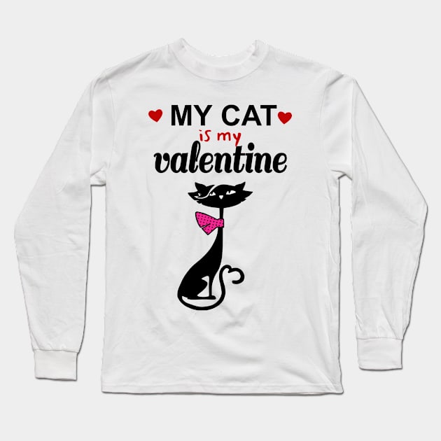 valentine's day with my cat Long Sleeve T-Shirt by summerDesigns